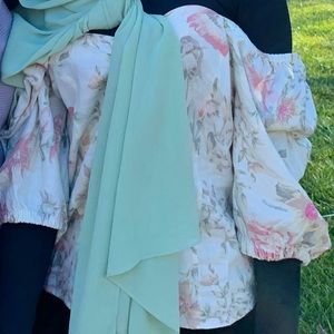 Off the shoulder floral crop top